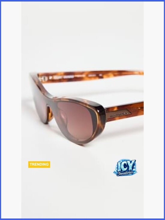 Tortoiseshell Acrylic Cateye Sunglasses with UV Protection